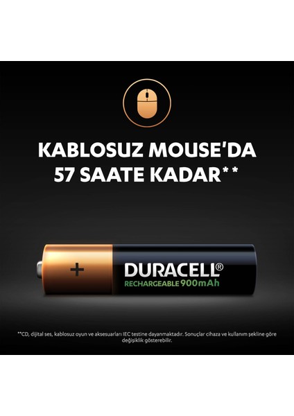 Şarj Edilebilir Aaa 900MAH Piller 4'lü