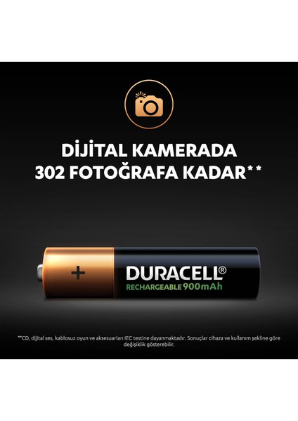 Şarj Edilebilir Aaa 900MAH Piller 4'lü