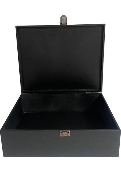 Siyah Ahşap Kutu (30X24X10) Hediyelik Ahşap Kutu