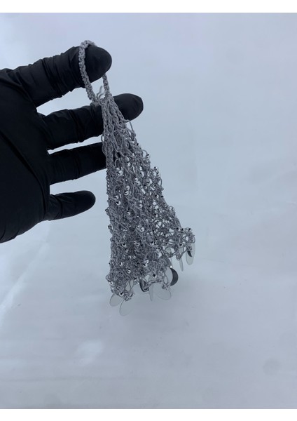 Kına ve Düğünler Için 5 Adet Boncuklu Halay Mendili El Işi Gri indirimleri