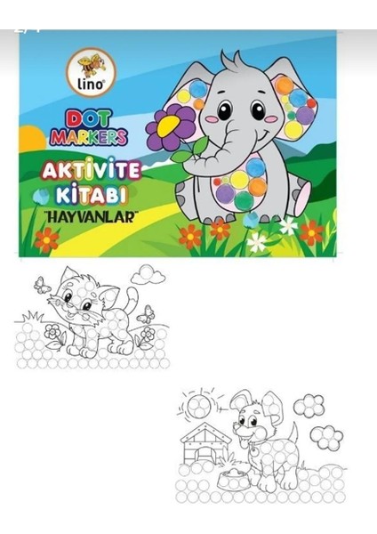 Dot Markers 6’lı Yıkanabilir Kalem ve 3'lü Boya Kitabı