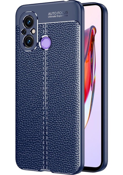 Xiaomi Redmi 12C Kılıf Deri Dokulu Silikon Lacivert