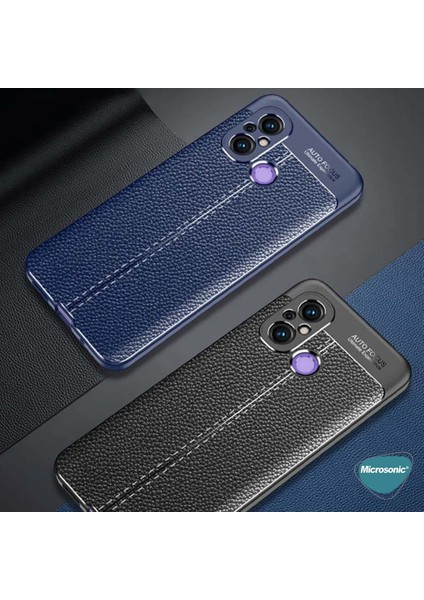 Xiaomi Redmi 12C Kılıf Deri Dokulu Silikon Lacivert