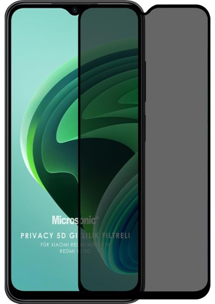 Xiaomi Redmi Note 11E Privacy 5d Gizlilik Filtreli Cam Ekran Koruyucu Siyah