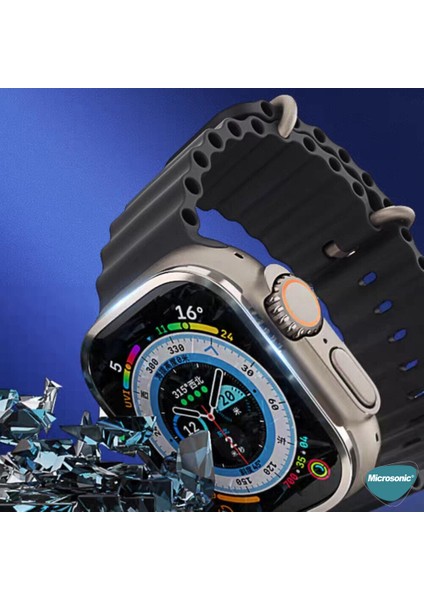 Apple Watch Ultra Tam Kaplayan Cam Ekran Koruyucu V2 Turuncu