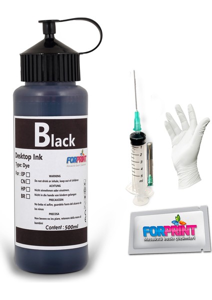 Canon GI-490 Uyumlu Forprint Dolum Seti 500ML Siyah, Canon G3400/CANON G4400