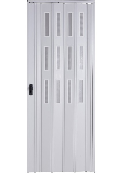 Akordiyon Kapı 72X224 Beyaz Camlı 12 mm Katlanır Akordeon Pvc