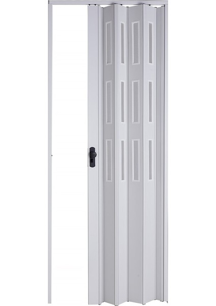 Akordiyon Kapı 72X224 Beyaz Camlı 12 mm Katlanır Akordeon Pvc