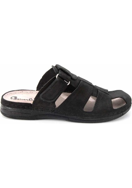 Siyah Nubuk Leather Erkek Terlik E04312413301