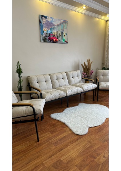 Modern Levent Balkon, Bahçe, Cafe - Metal Kanepe Koltuk Takımı - 3+1+1
