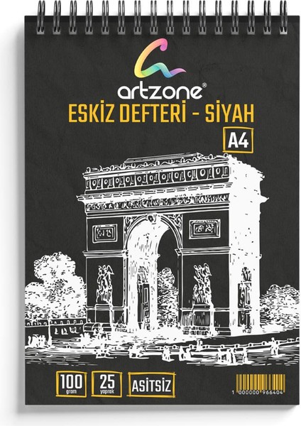 Siyah Eskiz Defteri - 25 Yaprak - A4