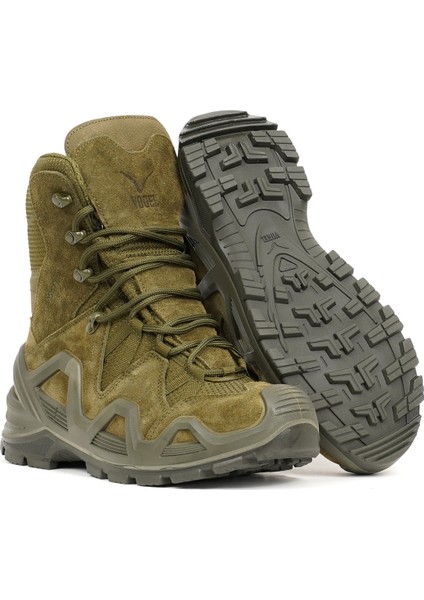 Guard x Fermuarsız Su Geçirmez Suet Deri Haki Bot