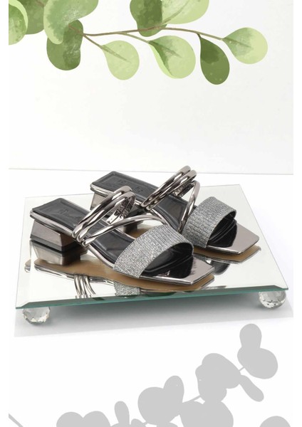 Platin Ayna Kadın Terlik K04213225339