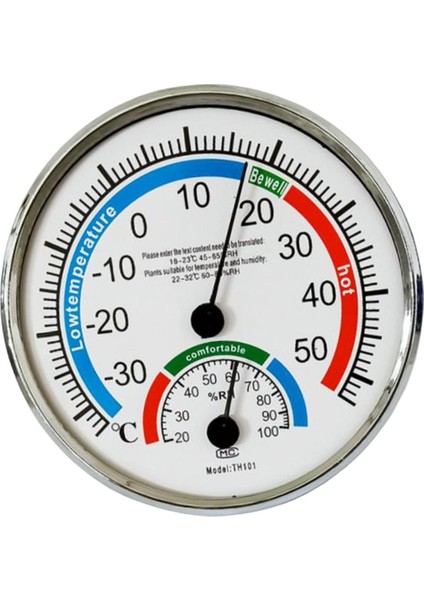 Laboratuvarlar Için Yuvarlak Analog Sıcaklık Nem Monitör Ölçer Göstergesi Beyaz (Yurt Dışından)
