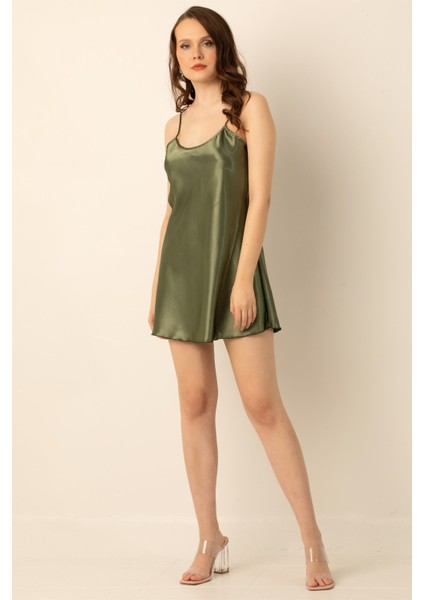 Ince Askılı Mini Saten Gecelik fırsatları