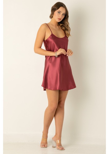 Ince Askılı Mini Saten Gecelik fiyatları