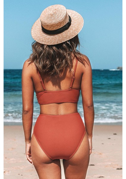 Özel Tasarım Önden Çarpraz Bikini Üstü