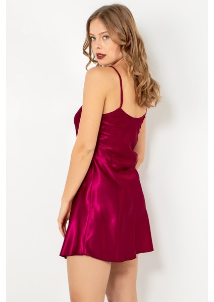 Ince Askılı Mini Saten Gecelik indirimleri