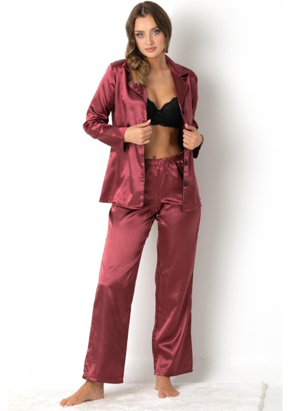 Uzun Kollu Saten Pijama Takımı fırsatları