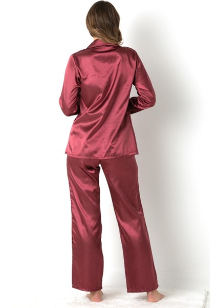 Uzun Kollu Saten Pijama Takımı indirimleri