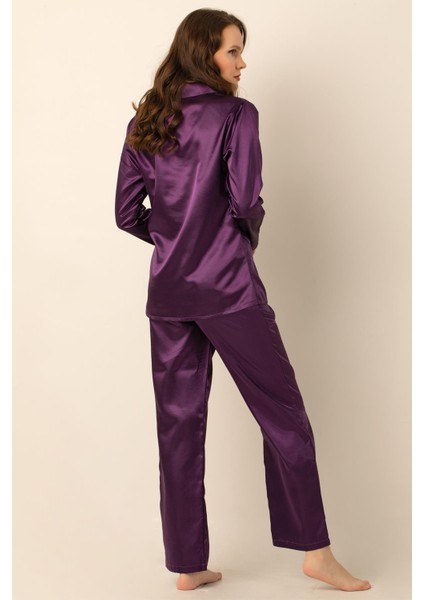Uzun Kollu Saten Pijama Takımı fırsatları