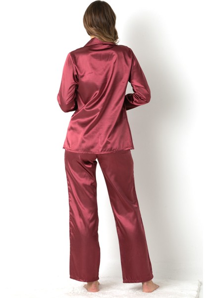 Uzun Kollu Saten Pijama Takımı indirimleri
