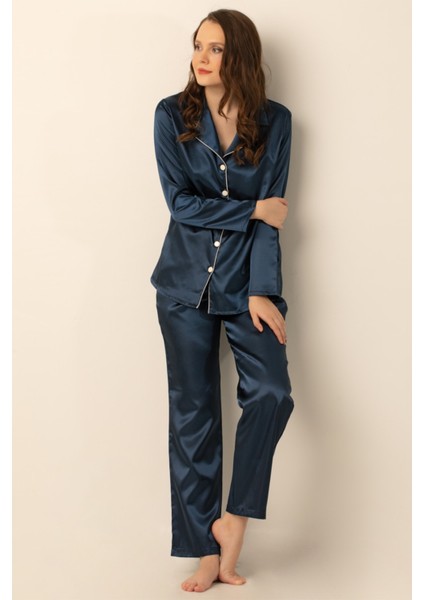Uzun Kollu Saten Pijama Takımı fırsatları
