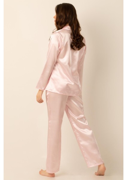Uzun Kollu Saten Pijama Takımı indirimleri