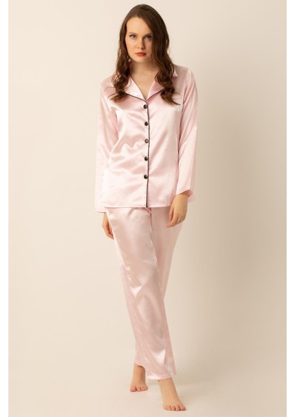 Uzun Kollu Saten Pijama Takımı fırsatları