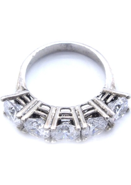 925 Ayar Gümüş Zirkon 5 Taş Kadın Yüzük GKY-113 indirimleri