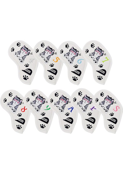 9x Pu Golf Demir Kapakları Set Işlemeli Kediler Desen 4 5 6 7 8 9 P A S (Yurt Dışından)