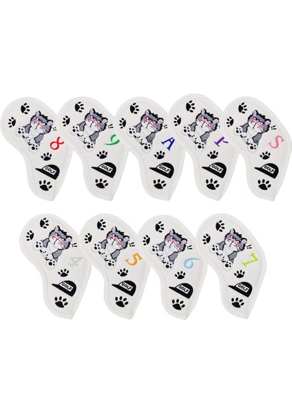 9x Pu Golf Demir Kapakları Set Işlemeli Kediler Desen 4 5 6 7 8 9 P A S (Yurt Dışından)