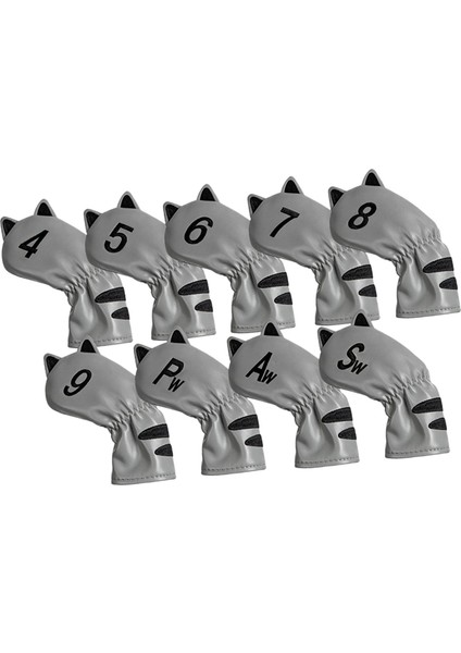 Golf Club Head, Golf Cue Koruması Kalın Sarılı Putter Headcover 9 Adet Demir Ipucu Gri (Yurt Dışından) fırsatları