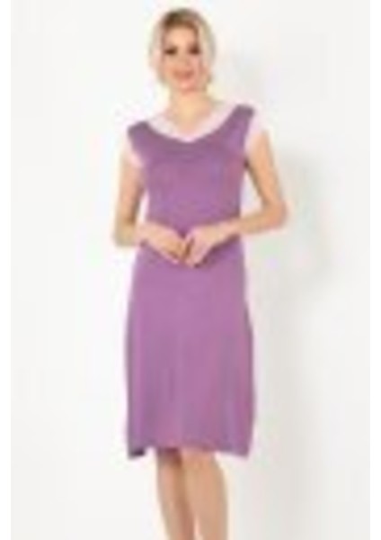 Dantel Detaylı Penye Gecelik