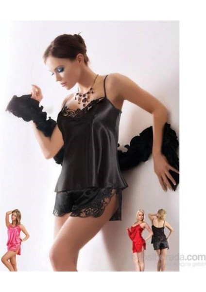 Güpürlü Şortlu Saten Takım modelleri