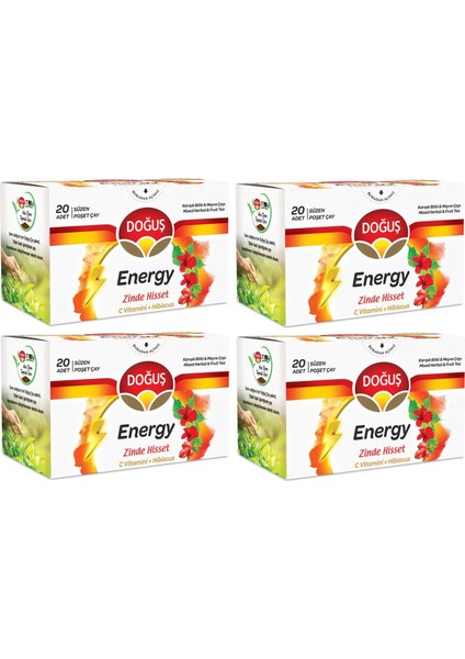 Energy Bardak Poşet Çay 4 Adet 20'li - Zinde Hisset