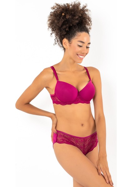 Push-Up Dolgulu Dantel Detaylı Sütyen Takım