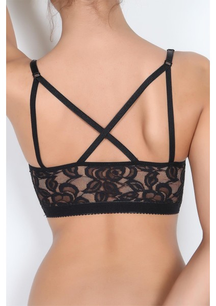 Kadın Siyah Fermuarlı Yarım Dolgulu Büstiyer fiyatları