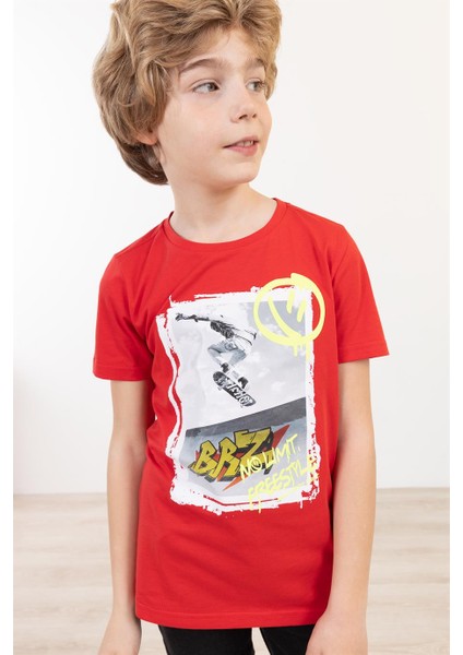 Erkek Çocuk Baskılı Kısa Kollu T-Shirt fiyatları