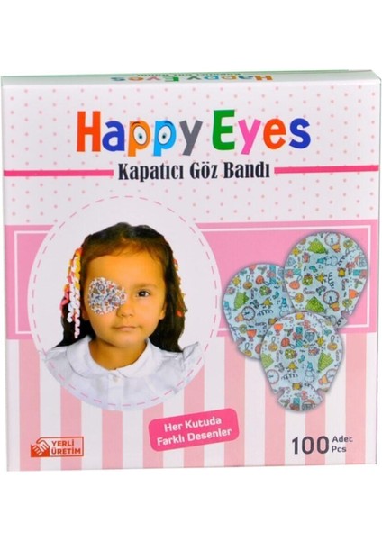 Happy Eyes Çocuk Göz Kapama Bandı 100'Lük Kutu Göz Pedi Happy Eyes indirimleri
