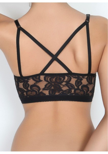 Kadın Siyah Fermuarlı Yarım Dolgulu Büstiyer modelleri