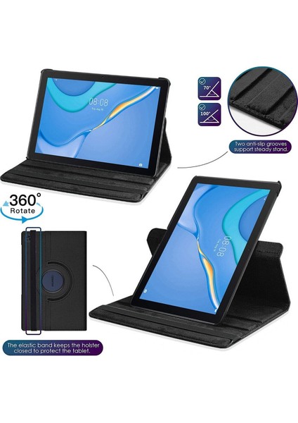 Honor Pad 8 12.0 Inç Tablet Uyumlu Kılıf 360 Dönebilen Zırh Kılıf + Ekran Koruyucu + Dokunmatik Kalem 360 Derece Koruma Seti 3in6