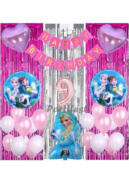 Frozen Elsa 9 Yaş Balon Seti Karlar Ülkesi Konsept Helyum Balon Set Frozen Elsa Doğum Günü Set