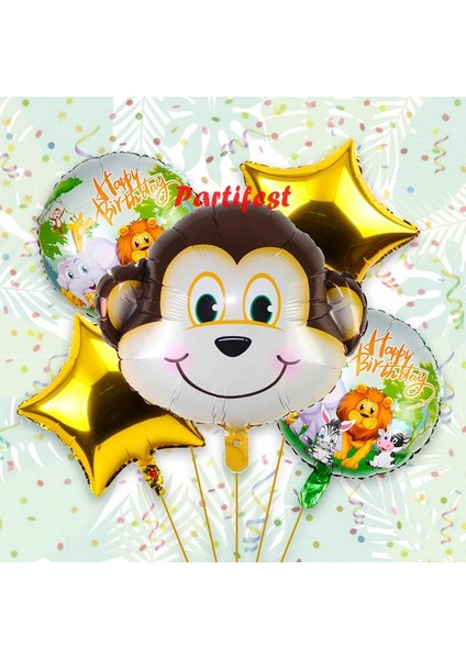 Safari Hayvanlar Yaş Balon Set Safari Konsept Helyum Balon Set Safari Doğum Günü Set