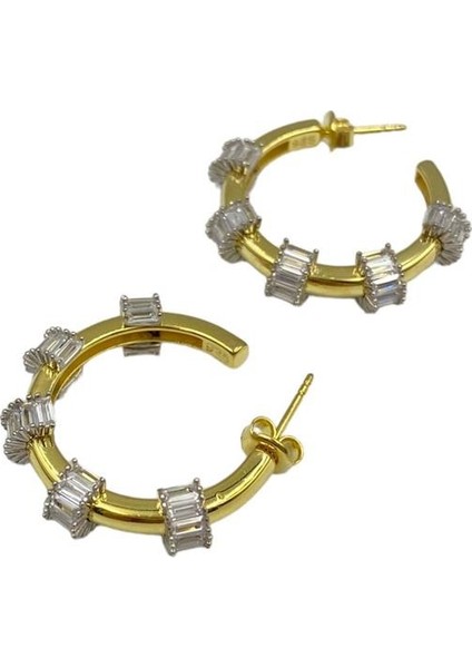 Kadın Gümüş Trend Halka Küpe