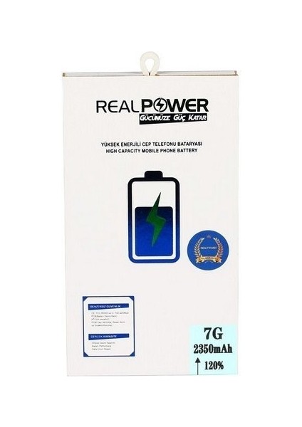 REALPOWER Apple iPhone 7 Uyumlu Yüksek Kapasiteli Batarya Pil modelleri