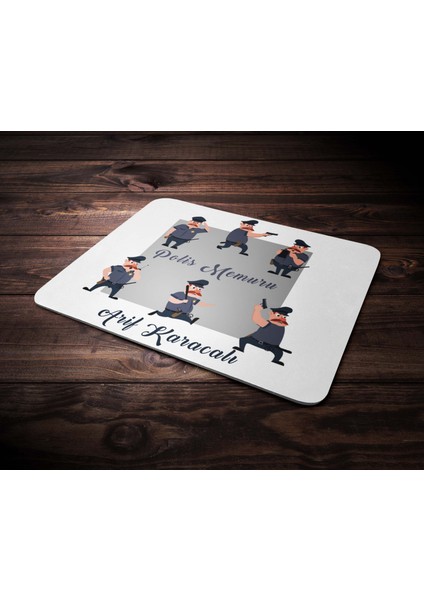 Kişiye Özel Polis Memuru Tasarımlı Mouse Pad