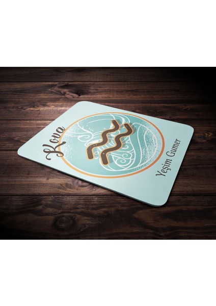 Kişiye Özel Kova Burcu Temalı Astroloji Tasarım Mouse Pad