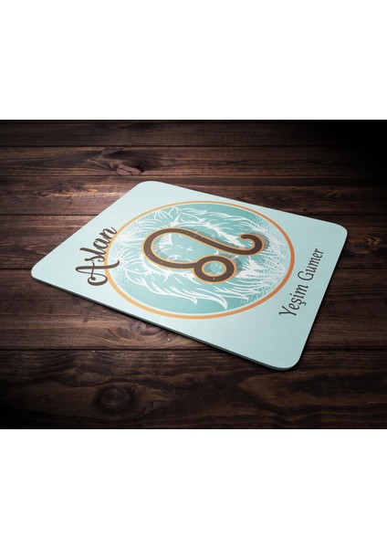 Kişiye Özel Aslan Burcu Temalı Astroloji Tasarım Mouse Pad