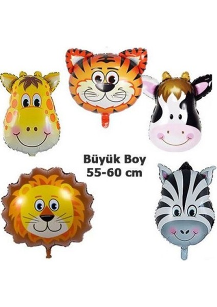 Kız Çocuk Safari Hayvanlar 6 Yaş Balon Set Pembe Safari Helyum Balon Set Safari Doğum Günü Set